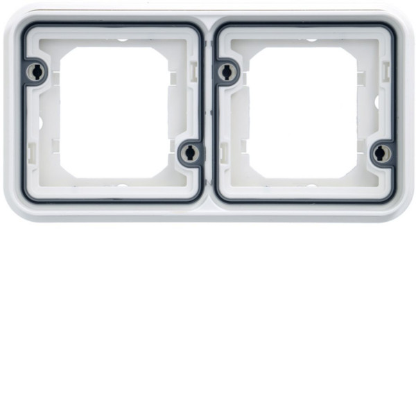 Cubyko support d'encastrement double horizontale associable blanc ip55