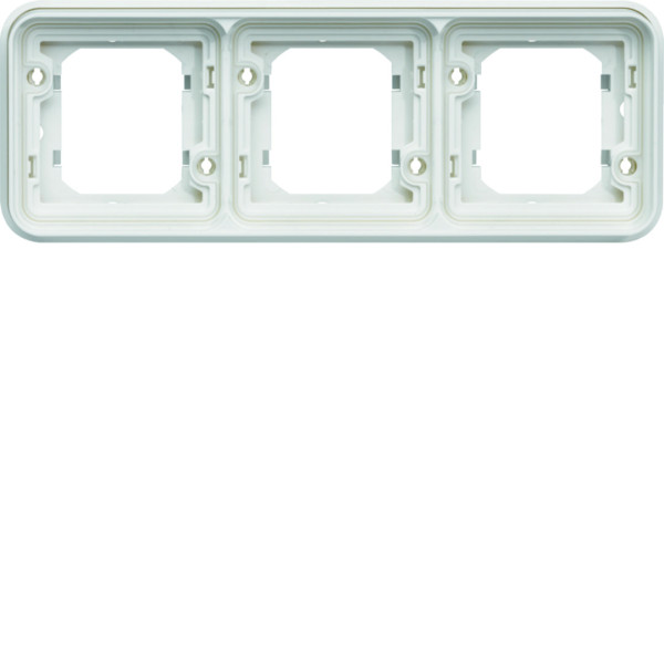 Cubyko support d'encastrement triple horizontale associable blanc ip55