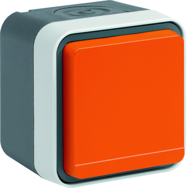 Prise de courant 2p+t étanche cubyko ip55 orange complète installation saillie