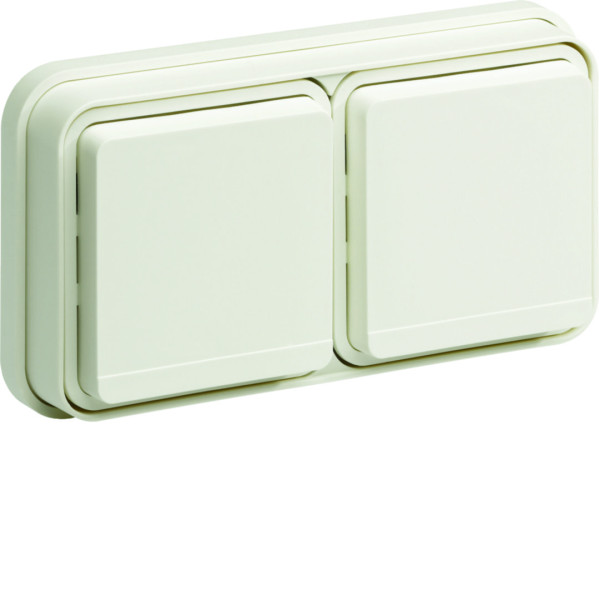 Cubyko prise double horizontale 2p+t saillie blanc ip55