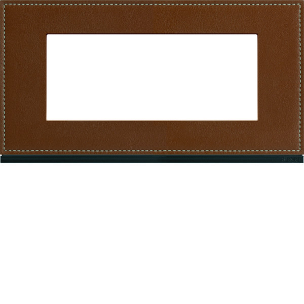 Plaque de finition gallery 5 modules coffee leather entraxe 71 mm