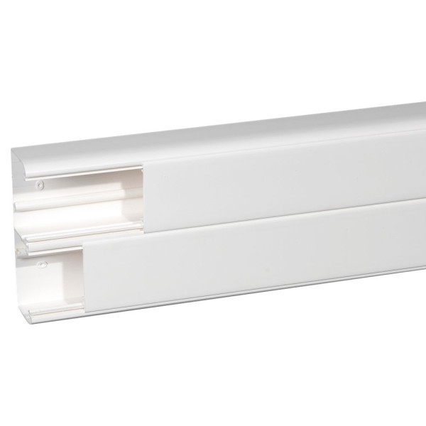 Goulotte 50x150 DLP monobloc - 2 couv 65 mm - L. 2 m - blanc (Prix au mètre)