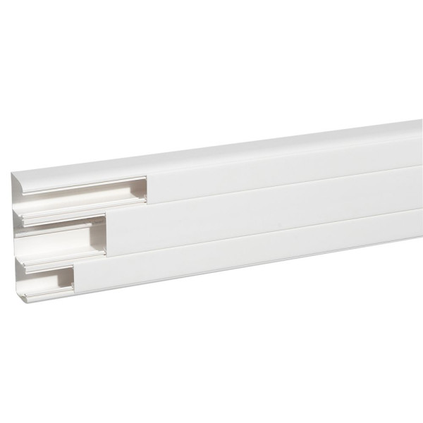 Goulotte 50x170 DLP monobloc - 3 couv 40-65-40 mm - L. 2 m - blanc (Prix au mètre)