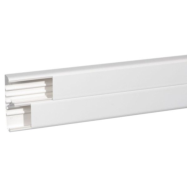 Goulotte 50x195 DLP monobloc - 2 couv 85 mm - L. 2 m - blanc (Prix au mètre)