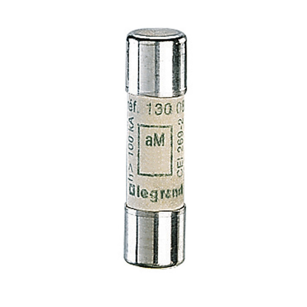 Cartouche industrielle type aM Legrand - cylindrique - corps céramique - 38x10mm - AC-DC - 500V - 2A - 120kA