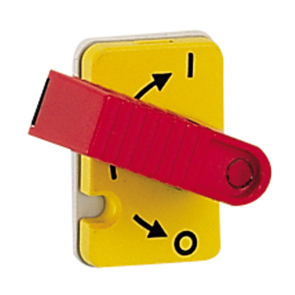 Interrupteur sectionneur Vistop - 32 A - 4P - cde front - poignée rouge/plastron jaune