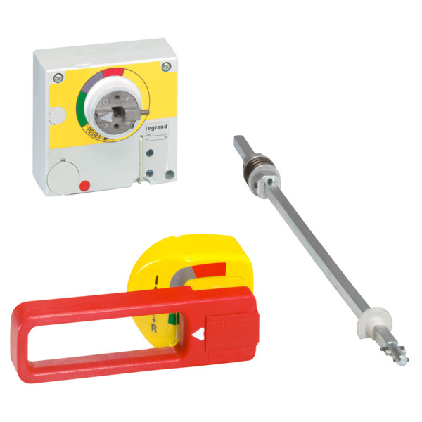 Commande rotative d'urgence - déportée sur porte DPX 250 - IP 55 - rouge/jaune