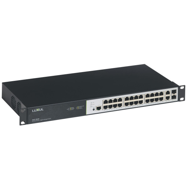 26 port/24 poe+ gigabit managed switch