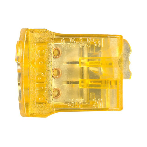 Borne connexion sans vis Nylbloc auto pour 3 fils - 24A - 450 V~ - orange - Legrand