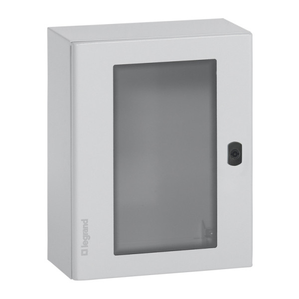 Coffret métal Atlantic - IP55 IK10 - RAL 7035 - 500x400x200 - porte vitrée