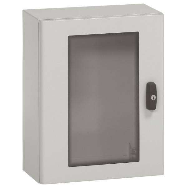 Coffret métal Atlantic - IP55 IK10 - RAL 7035 - 600x400x250 - porte vitrée