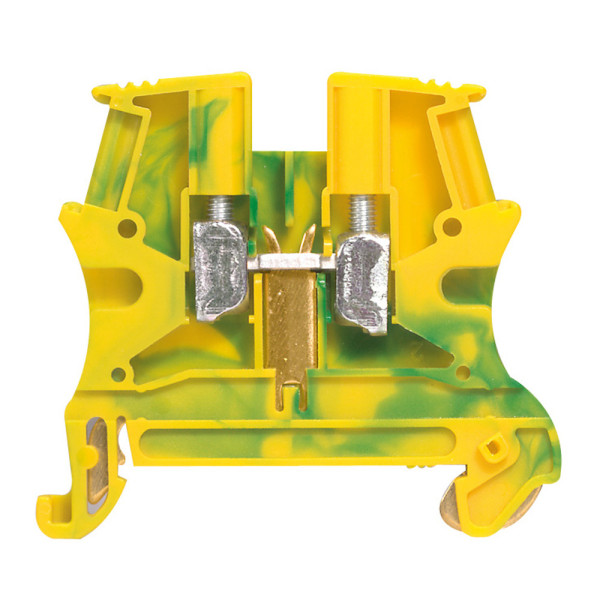 Bloc de Jonction Viking 3 Legrand Vert/Jaune pour Conducteur de Protection - Connexion à Vis - avec 1 Jonction - 1 Entrée 1 Sortie - Section 6 mm2 - Pas 8 mm