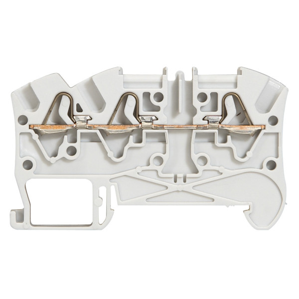 Bloc de jonction Viking 3 à ressort - 1 jonc/3 conduct - 1entr/2 sort - gris - pas 5