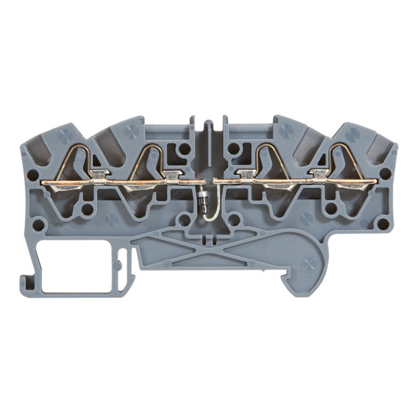 Bloc de jonction Viking 3 à ressort - 1jonc/4 conduc/2 entr/2 sort à diode/gris - pas 5