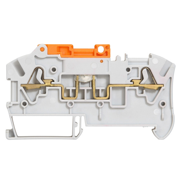 Bloc de jonction Viking 3 à ressort - circuit standard avec mini-sectionneur - gris - pas 6