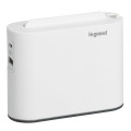 Legrand - Fiche multiprise extra-plate 6A avec 2 prises 2P + USB Type-A + Type-C et support smartphone - blanc et gris foncé