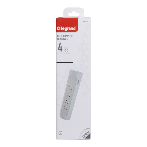 Multiprise d’Angle Legrand Blanc Equipée de 4 Prises 2P+T Surface – 16 A – 230 V – à Câbler