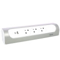 Legrand - Rallonge multiprise d'angle 16A 230V 3x 2 Pôles + Terre Surface et USB Type-A + Type-C à câbler - blanc et alu