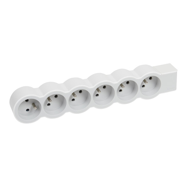 Legrand - multiprise fb 6x2p+t standard a cabler blanc/gris