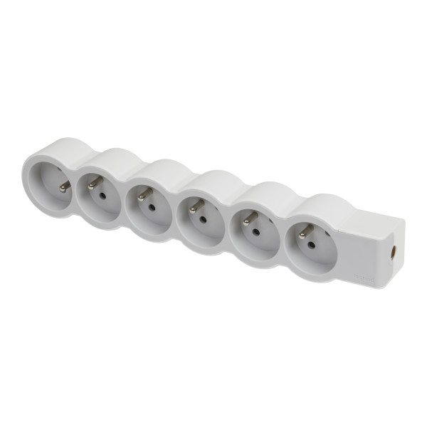 Legrand - multiprise fb 6x2p+t standard a cabler blanc/gris