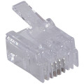 Fiche RJ11 - 4 contacts - larg. 9,65 mm