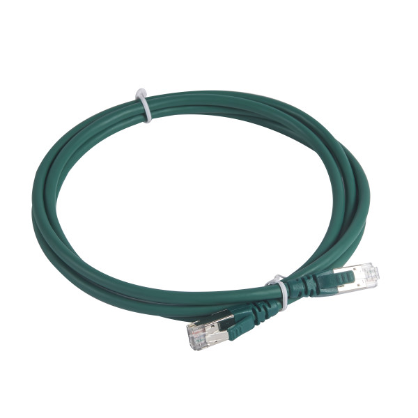 Cordon de brassage RJ45 - lsoh- cat.6a - 100 ohms - s/ftp blindé- l. 2 m -vert Legrand