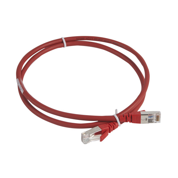 Cordon de brassage RJ45 - lsoh- cat.6a - 100 ohms - s/ftp blindé- l. 1 m -rouge Legrand