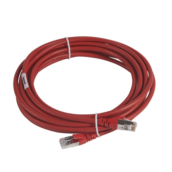 Cordon de brassage RJ45 - lsoh- cat.6a - 100 ohms - s/ftp blindé- l. 5 m -rouge Legrand