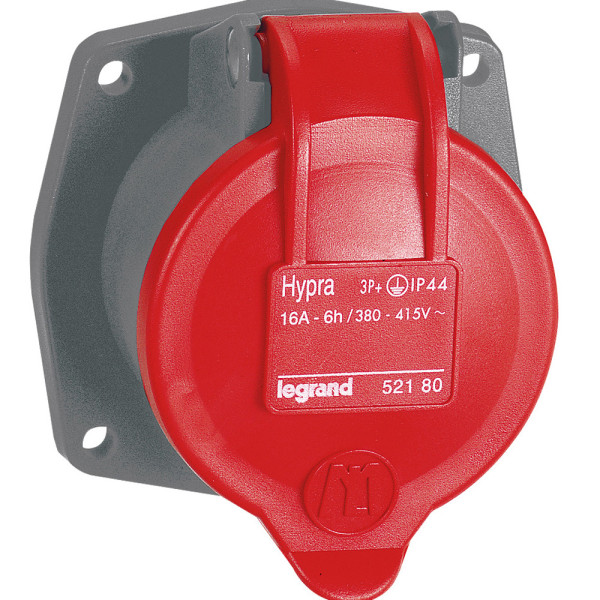 Socle tableau Hypra -IP44- 16 A - 380/415 V~ - 3P+T - plastique - rempl M-L 10 A