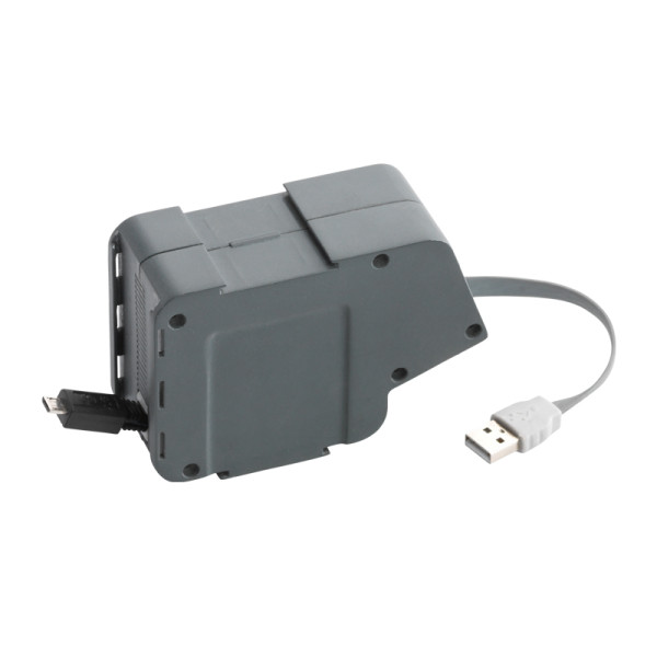 Module bureau encastré Legrand Mosaic - 1x2P+T/chargeur USB/enrouleur RJ45 - métal