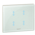 Commande tactile KNX Prog Céliane - 4 touches - verre kaolin