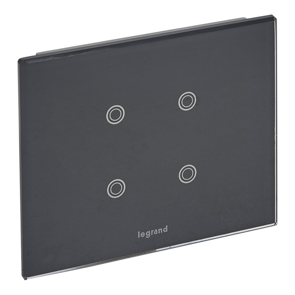 Commande tactile KNX Prog Céliane - 4 touches - verre graphite