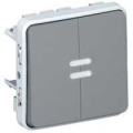 Double va-et-vient lumineux Legrand Plexo composable gris - 10 AX