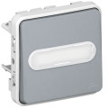 Poussoir NO+NF lumineux Legrand Plexo composable gris - 10 A