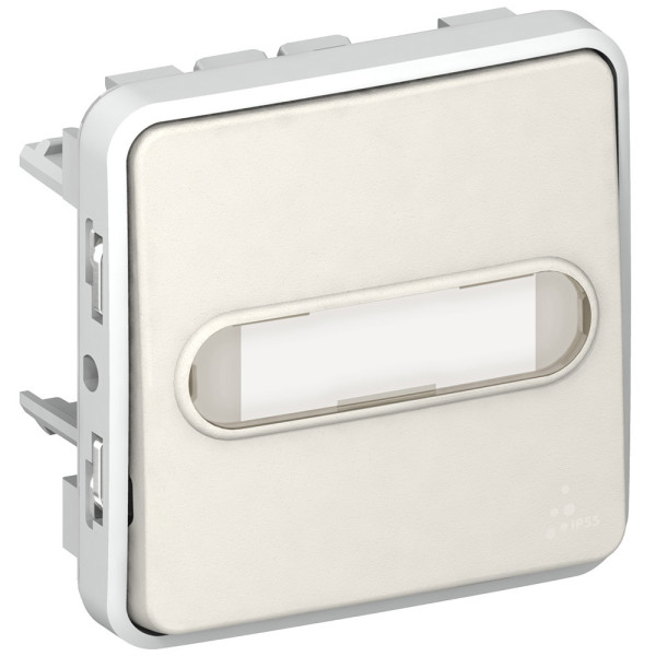 Poussoir NO lumineux porte-étiquette Legrand Plexo composable blanc - 10 A