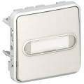 Poussoir NO lumineux porte-étiquette Legrand Plexo composable blanc - 10 A