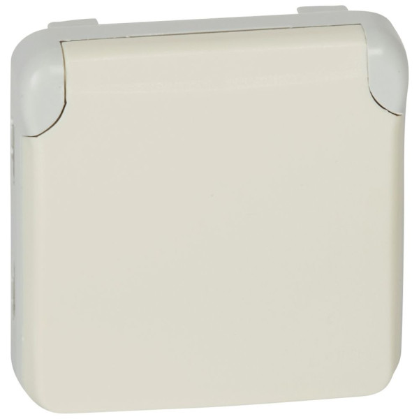 Prise de courant 2p+T contact latéral de terre Legrand Plexo composable blanc - 16 A - 250 V