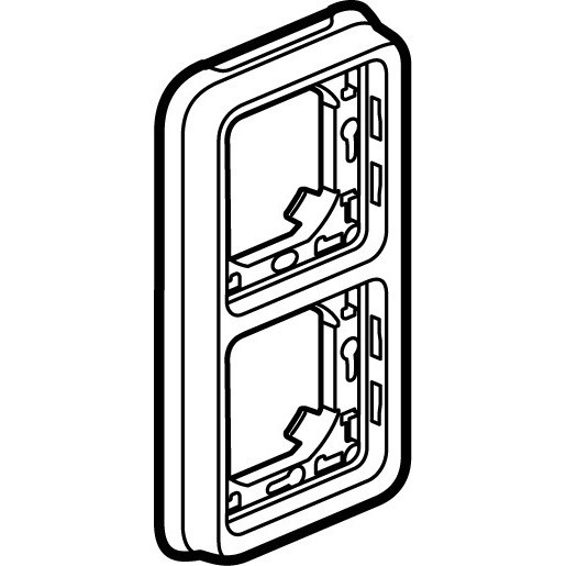 Support plaque pour Encastré Legrand Plexo composable gris - 2 postes vert