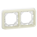 Support plaque pour Encastré Legrand Plexo composable blanc - 2 postes horiz