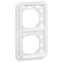 Support plaque Legrand Plexo composable blanc Artic - 2 postes montage vert.