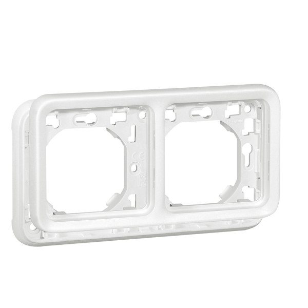 Support plaque Legrand Plexo composable blanc Artic - 2 postes montage horiz.