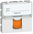 Prise RJ45 Legrand Mosaic - Cat. 6A - STP - volet orange - 2 mod - blanc - LCS² Legrand