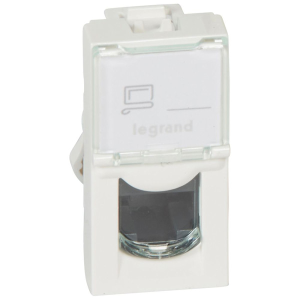 Prise RJ45 Mosaic Legrand - 1 module - 5E - UTP - à clipser - blanc - IP20 - IK04