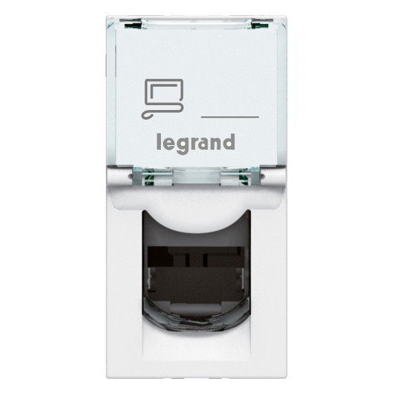 Prise RJ45 Mosaic Legrand - 1 module - 5E - UTP - à clipser - blanc - IP20 - IK04