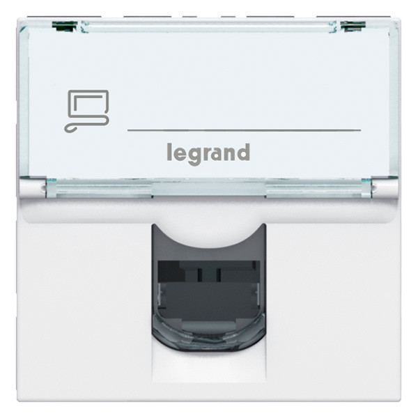 Prise RJ45 Mosaic Legrand - 2 modules - 5E - UTP - à clipser - blanc - IP20 - IK03