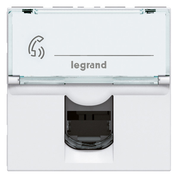 Prise RJ45 Legrand Mosaic - Cat. 5e - FTP - 2 mod - blanc - LCS² Legrand