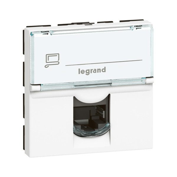 Prise RJ45 Legrand Mosaic - Cat. 6 - FTP - 2 mod - blanc -LCS² Legrand