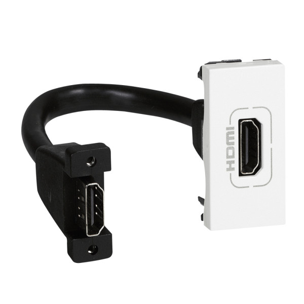 Prise audio vidéo Programme Mosaic - HDMI type A - préconnect - 2 mod - blanc