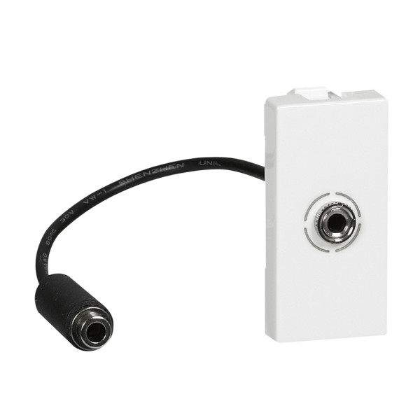 Prise audio Programme Mosaic - Jack 3,5 mm femelle - préconnect - 1 mod - blanc