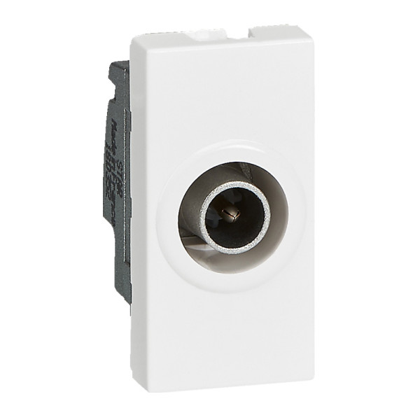 Prise TV Legrand Mosaic - Ø9,52mm mâle - 1 module - blanc